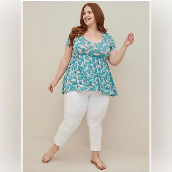 Torrid Plus size 6x / 30 Moana Heritage Slub Babydoll Tunic - Picture 1 of 10